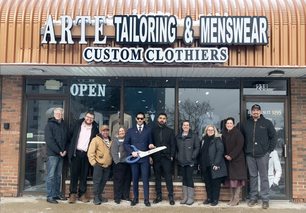 Ribbon cutting for Arte Tailoring in Clawson